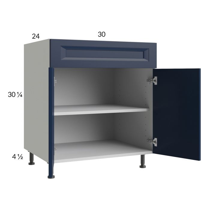RTA Harbor Navy 30" Base Cabinet with 1 Finished End Panel