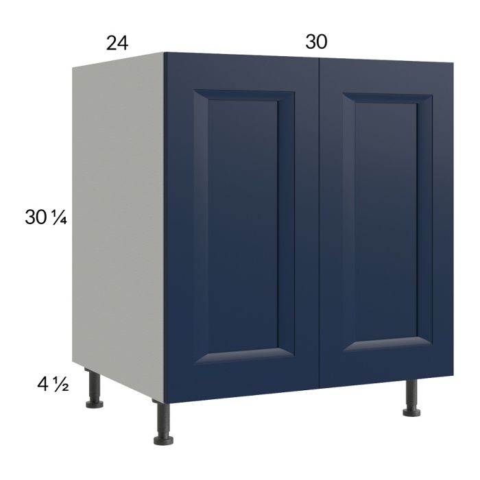 RTA Harbor Navy 30" Full Height Door Base Cabinet with 1 Finished End Panel
