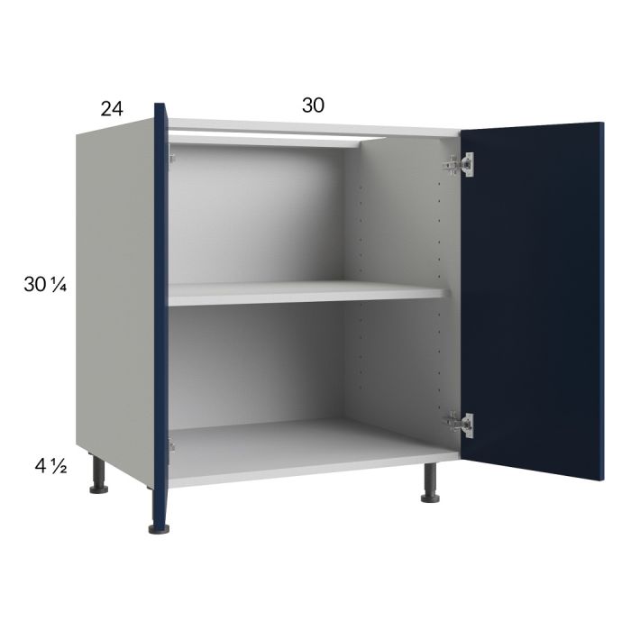 RTA Harbor Navy 30" Full Height Door Base Cabinet with 1 Finished End Panel