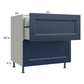 RTA Harbor Navy 33" 2-Drawer Base Cabinet with 1 Inner Drawer with 1 Finished End Panel