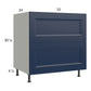 RTA Harbor Navy 33" 2-Drawer Range Base Cabinet with 1 Finished End Panel