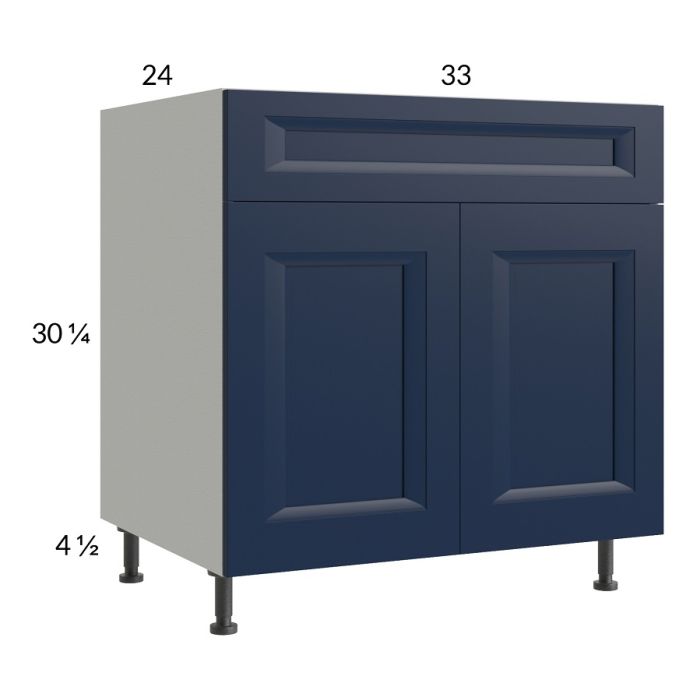 RTA Harbor Navy 33" Base Cabinet with 2 Finished End Panels