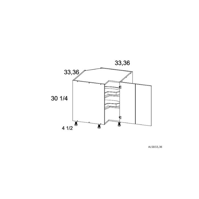 RTA Harbor Navy 33" Lazy Susan Base Cabinet