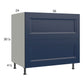 RTA Harbor Navy 36" 2-Drawer Base Cabinet with 1 Inner Drawer with 1 Finished End Panel