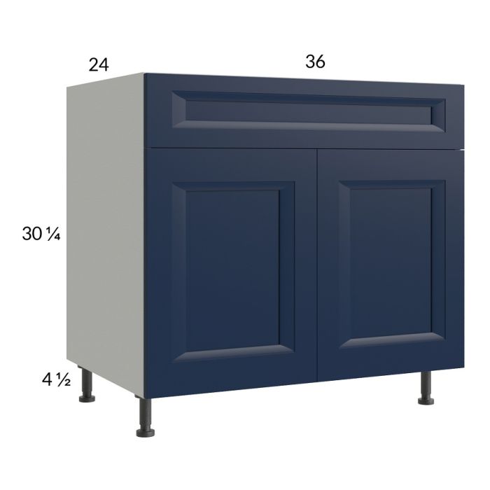 RTA Harbor Navy 36" Base Cabinet with 1 Finished End Panel