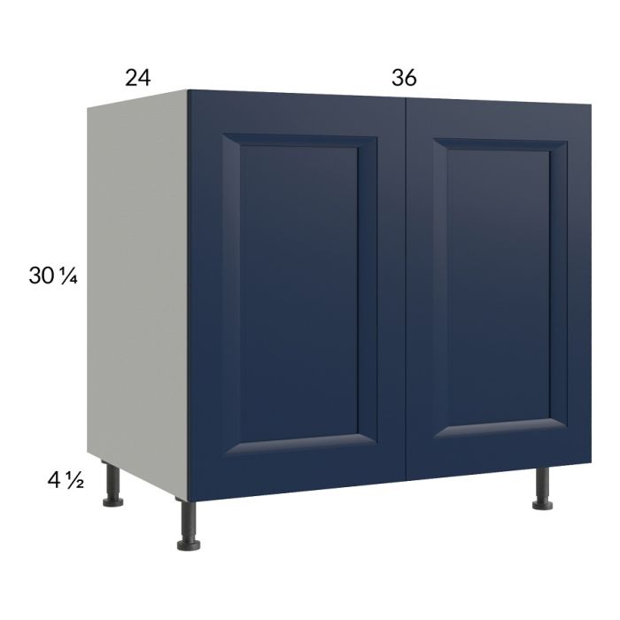 RTA Harbor Navy 36" Full Height Door Base Cabinet with 1 Finished End Panel