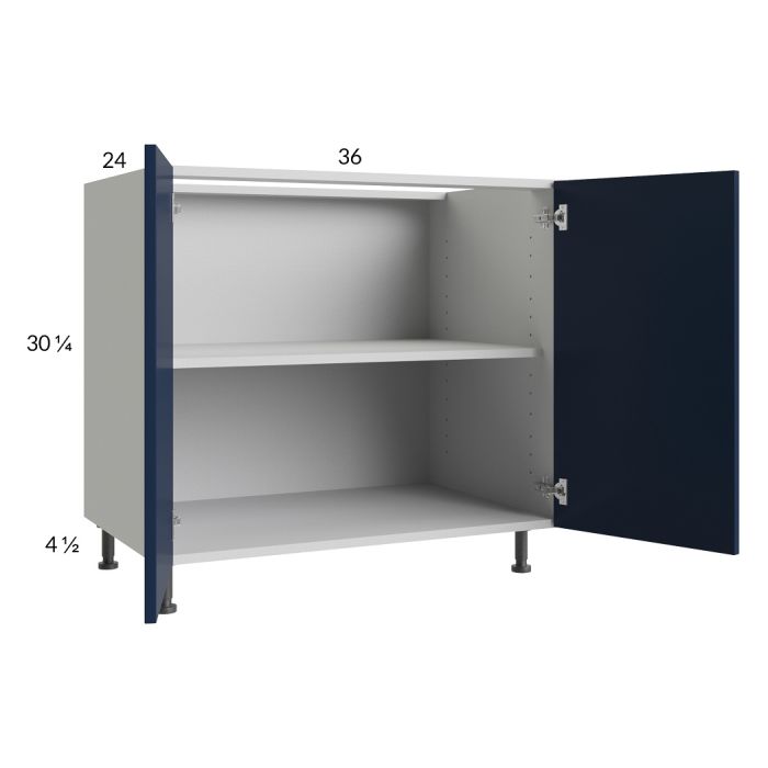 RTA Harbor Navy 36" Full Height Door Base Cabinet with 2 Finished End Panels