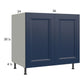 RTA Harbor Navy 36" Full Height Door Sink Base Cabinet with 2 Finished End Panels