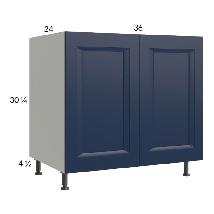 RTA Harbor Navy 36" Full Height Door Sink Base Cabinet with 2 Finished End Panels