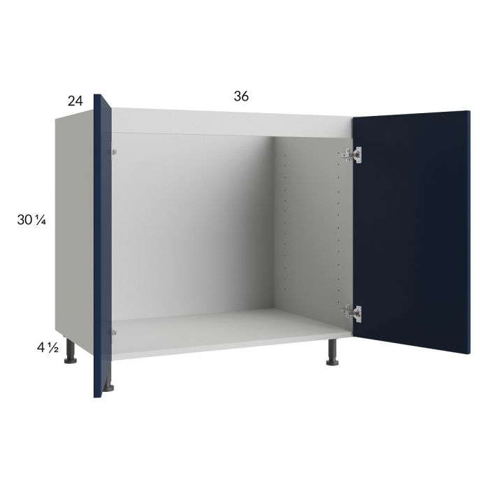 RTA Harbor Navy 36" Full Height Door Sink Base Cabinet with 2 Finished End Panels
