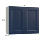 RTA Harbor Navy 36" x 30-1/4" Wall Cabinet with 1 Fnished End Panel