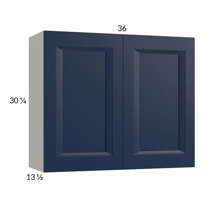 RTA Harbor Navy 36" x 30-1/4" Wall Cabinet with 1 Fnished End Panel