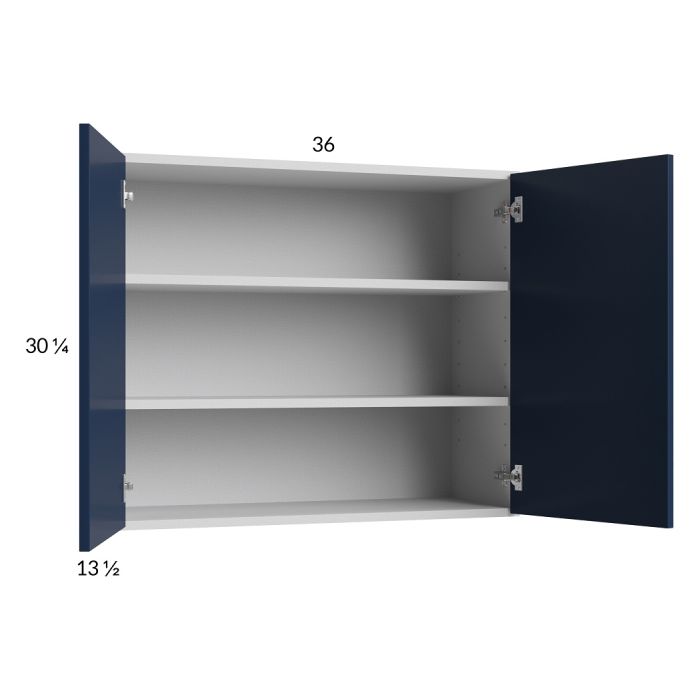 RTA Harbor Navy 36" x 30-1/4" Wall Cabinet with 1 Fnished End Panel