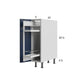 RTA Harbor Navy 9" Full Height Door Base Pullout Cabinet with 1 Finished End Panel
