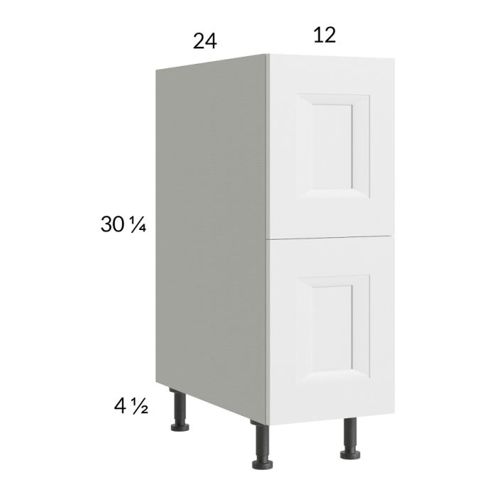 RTA Harbor White 12" 2-Drawer Base Cabinet