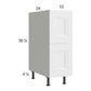 RTA Harbor White 12" 2-Drawer Base Cabinet