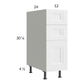 RTA Harbor White 12" 3-Drawer Base Cabinet with 2 Finished End Panels