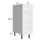 RTA Harbor White 12" 4-Drawer Base Cabinet with 2 Finished End Panels