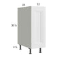 RTA Harbor White 12" Full Height Door Base Cabinet with 1 FInished End Panel