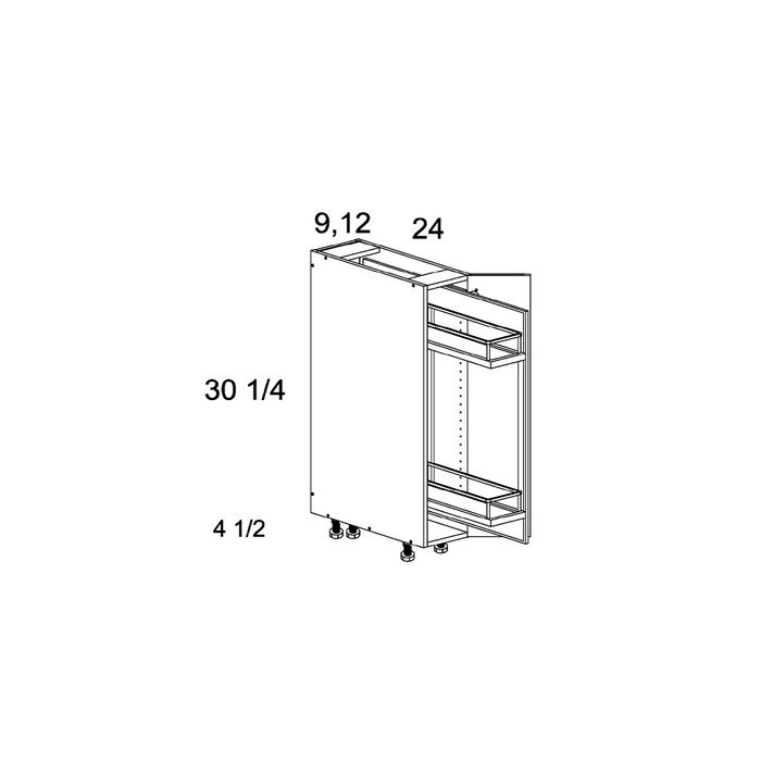 RTA Harbor White 12" Full Height Door Base Pullout Cabinet