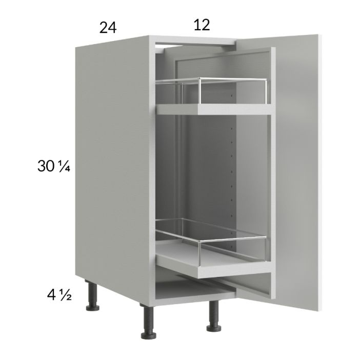 RTA Harbor White 12" Full Height Door Base Pullout Cabinet