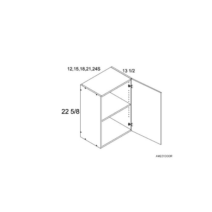 RTA Harbor White 12" x 22-5/8" Wall Cabinet with 1 Finished End Panel