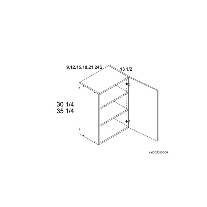 RTA Harbor White 12" x 35-1/4" Wall Cabinet