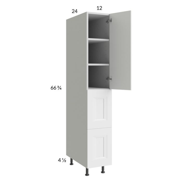 RTA Harbor White 12" x 71-1/4" Utility Cabinet with 1 Door and 2 Drawers