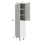RTA Harbor White 12" x 71-1/4" Utility Cabinet with 1 Door and 4 Drawers with 1 Finished End Panel