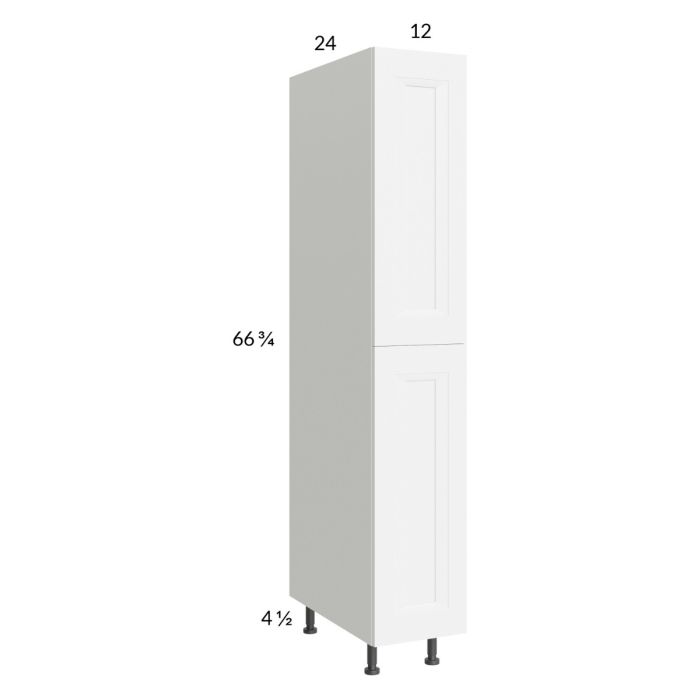 RTA Harbor White 12" x 71-1/4" Utility Cabinet with 1 Door with 1 Finished End Panel