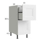 RTA Harbor White 15" 2-Drawer Base Cabinet with 1 Inner Drawer