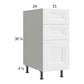 RTA Harbor White 15" 3-Drawer Base Cabinet with 2 Finished End Panels