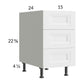 RTA Harbor White 15" 3-Drawer Desk Base Cabinet with 1 Finished End Panel