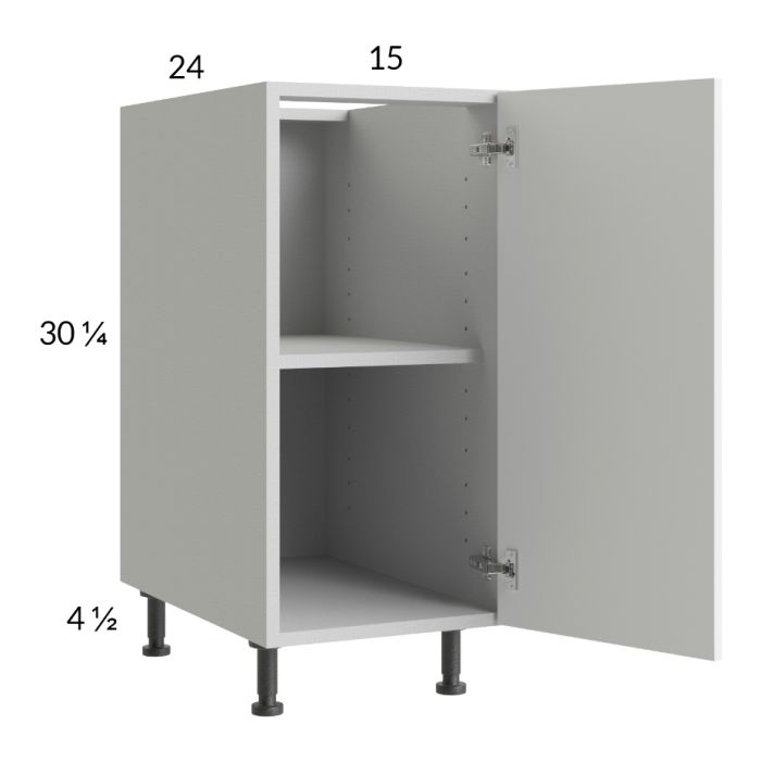 RTA Harbor White 15" Full Height Door Base Cabinet with 1 Finished End Panel