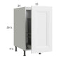 RTA Harbor White 15" Full Height Door Base Cabinet with Single Trashcan Pullout