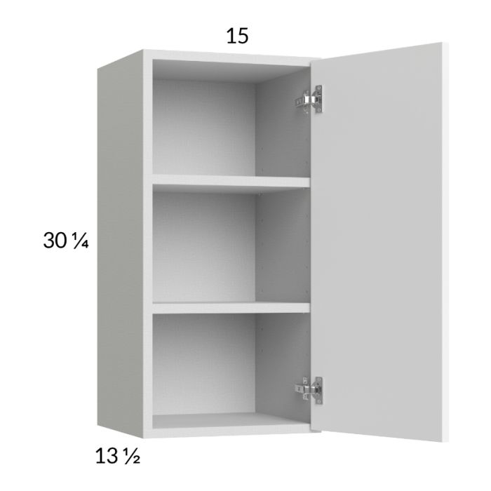 RTA Harbor White 15" x 30-1/4" Wall Cabinet with 1 Finished End Panel