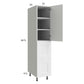 RTA Harbor White 15" x 71-1/4" Utility Cabinet with 1 Door and 2 Drawers with 2 Finished End Panels