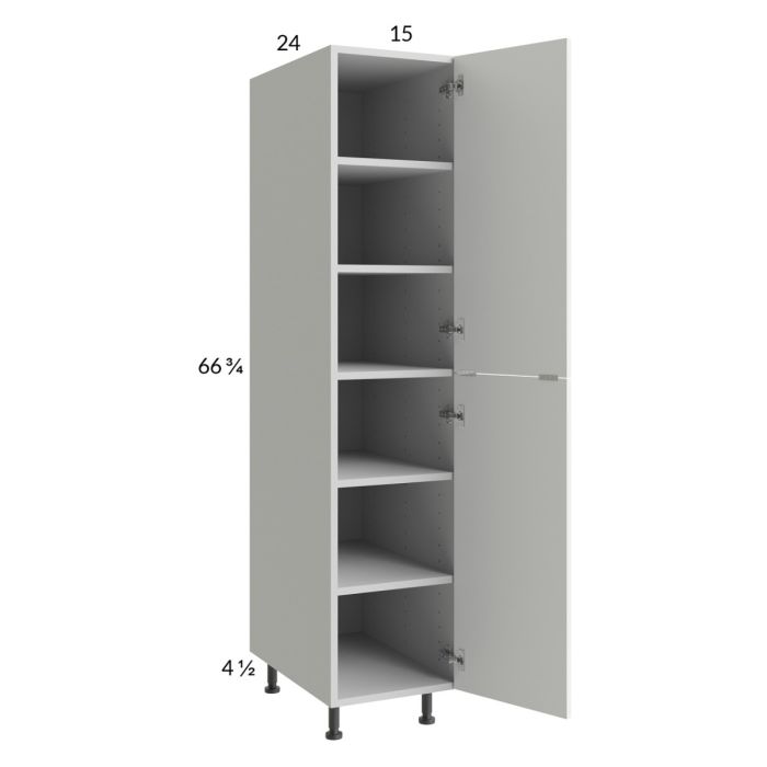 RTA Harbor White 15" x 71-1/4" Utility Cabinet with 1 Door with 1 Finished End Panel