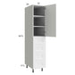 RTA Harbor White 15x71-1/4 Utility Cabinet with 1 Door and 4 Drawers with 1 Finished End Panel