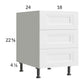 RTA Harbor White 18" 3-Drawer Desk Base Cabinet with 1 Finished End Panel