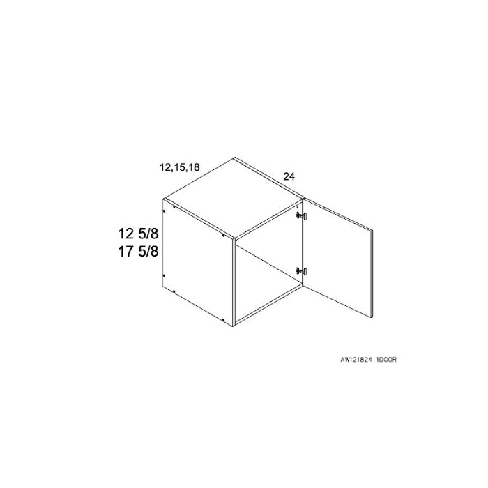 RTA Harbor White 18" x 17-5/8" x 24" Wall Cabinet with 1 Finished End Panel