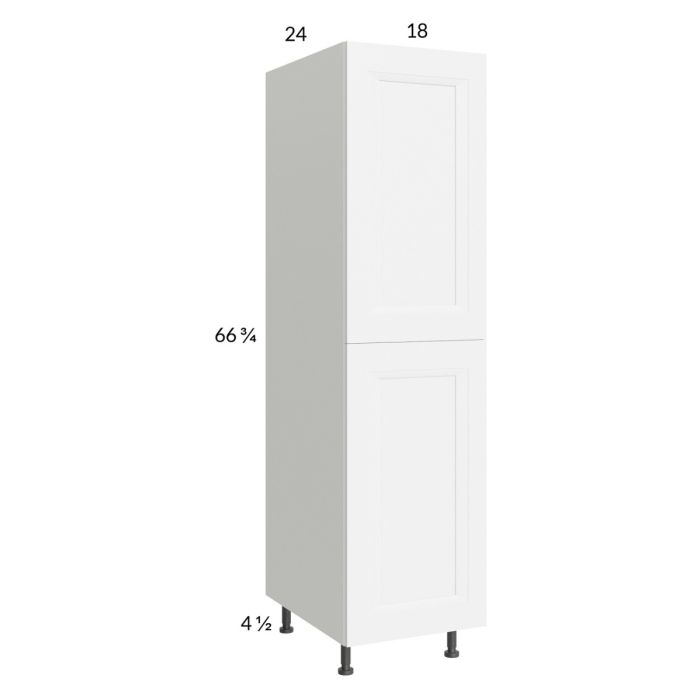 RTA Harbor White 18" x 71-1/4" Open Utility Cabinet with 1 Door with 1 Set of Shelves