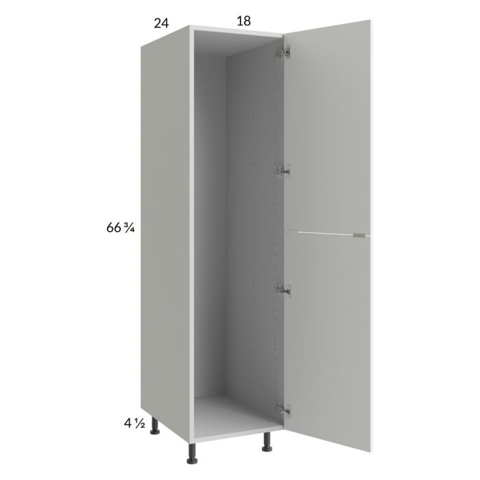RTA Harbor White 18" x 71-1/4" Open Utility Cabinet with 1 Door with 2 Finished End Panels wtih 3 Sets of Shelves