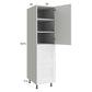 RTA Harbor White 18" x 71-1/4" Utility Cabinet with 1 Door and 2 Drawers with 1 Finished End Panel