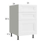 RTA Harbor White 21" 3-Drawer Base Cabinet