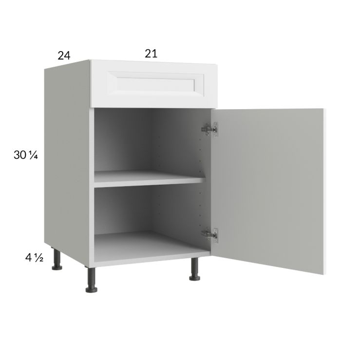 RTA Harbor White 21" Base Cabinet with 1 Finished End Panel