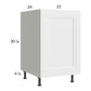 RTA Harbor White 21" Full Height Door Base Cabinet with Single Trashcan Pullout