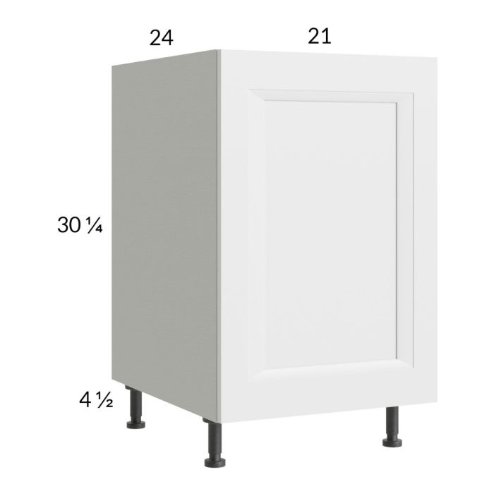 RTA Harbor White 21" Full Height Door Base Cabinet with Single Trashcan Pullout