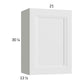 RTA Harbor White 21" x 30-1/4" Wall Cabinet with 1 Finished End Panel