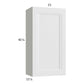 RTA Harbor White 21" x 40-1/4" Wall Cabinet with 1 Finished End Panel